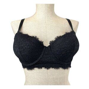 American Eagle Aerie Push Up Tufted Lace Bra - Black, Size 34DD NWOT